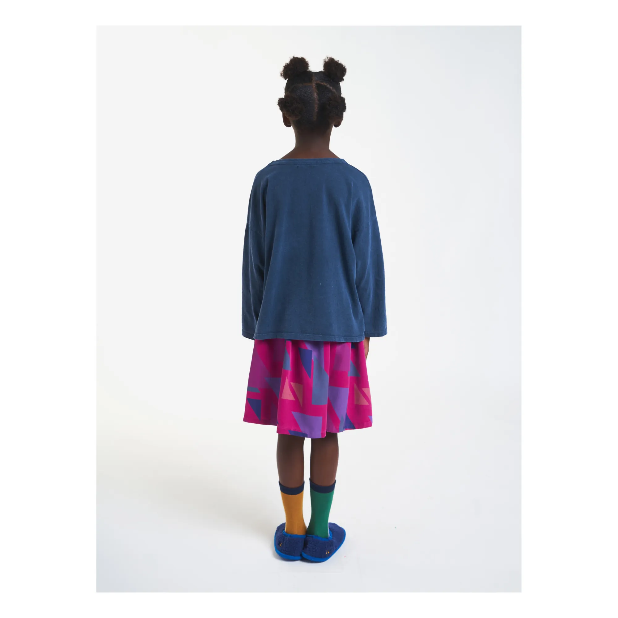 Jupe Coton et Lyocell Triangles | Rose fuschia- Image produit n°3