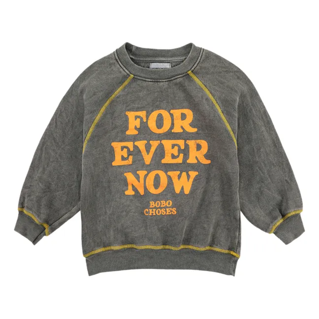 Organic Cotton "Forever Now” Sweatshirt | Heather grey