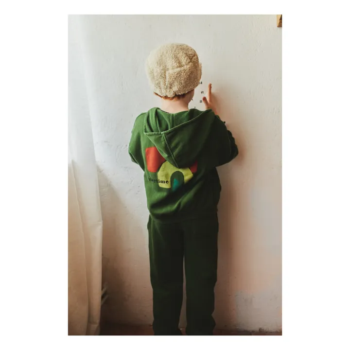 Sweatshirt mit Reißverschluss und Kapuze Bio-Baumwolle Bobo | Grün- Produktbild Nr. 2