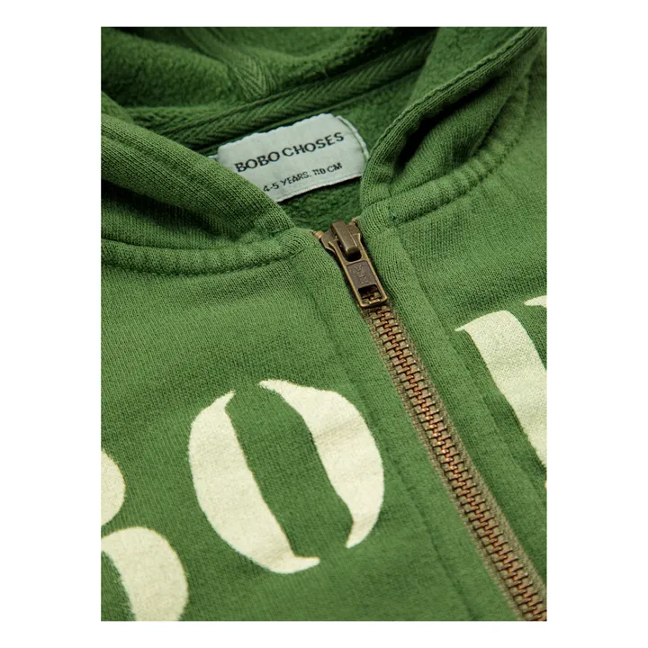 Sweatshirt mit Reißverschluss und Kapuze Bio-Baumwolle Bobo | Grün- Produktbild Nr. 6