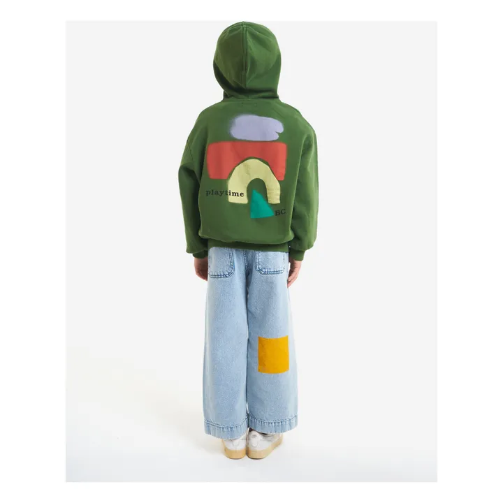 Sweatshirt mit Reißverschluss und Kapuze Bio-Baumwolle Bobo | Grün- Produktbild Nr. 7