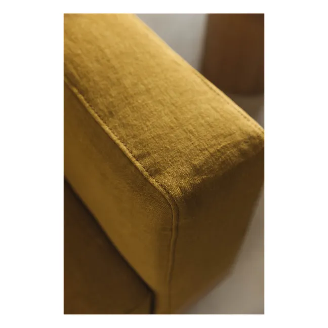 Georges the Comfortable 3-Seater Sofa with Armrests | Yellow Curry colour