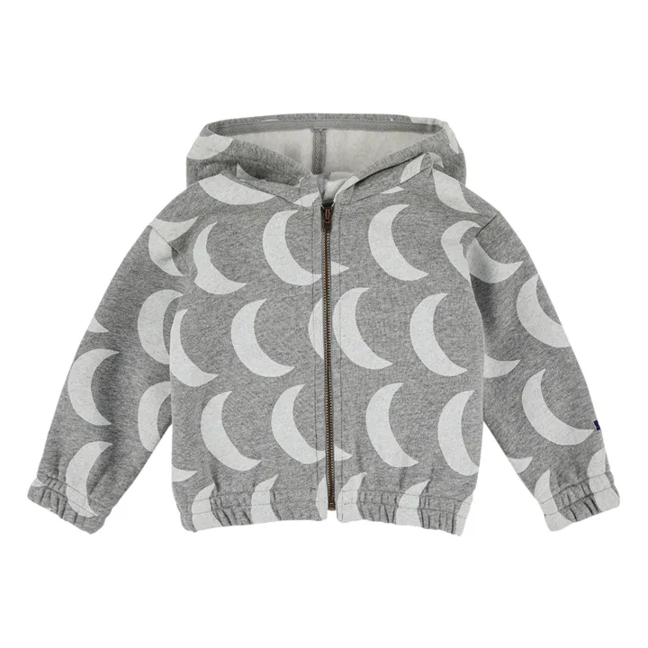 Sweatshirt mit Reißverschluss und Kapuze Bio-Baumwolle Monde | Grau Meliert- Produktbild Nr. 0