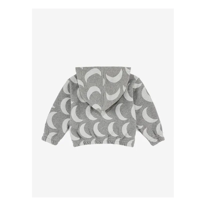 Sweatshirt mit Reißverschluss und Kapuze Bio-Baumwolle Monde | Grau Meliert- Produktbild Nr. 2