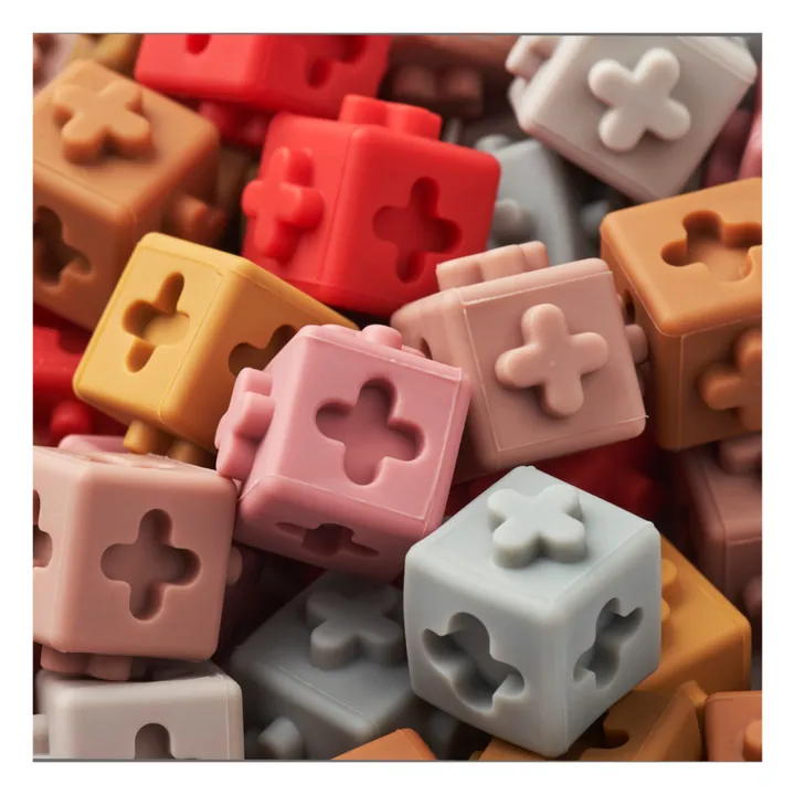 Mini-Bausteine aus Silikon-Set mit 100 Stück | Rot- Produktbild Nr. 1