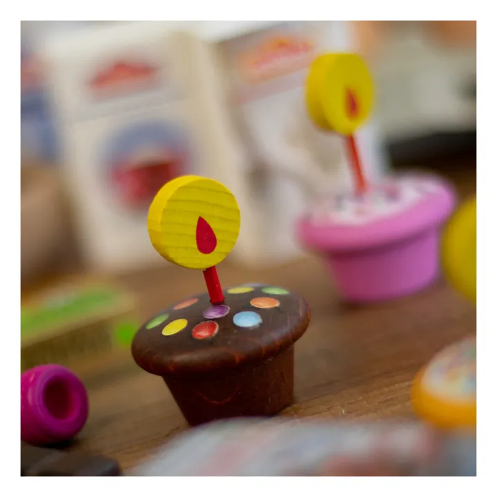 Muffin in legno con le candeline - Immagine del prodotto n°3