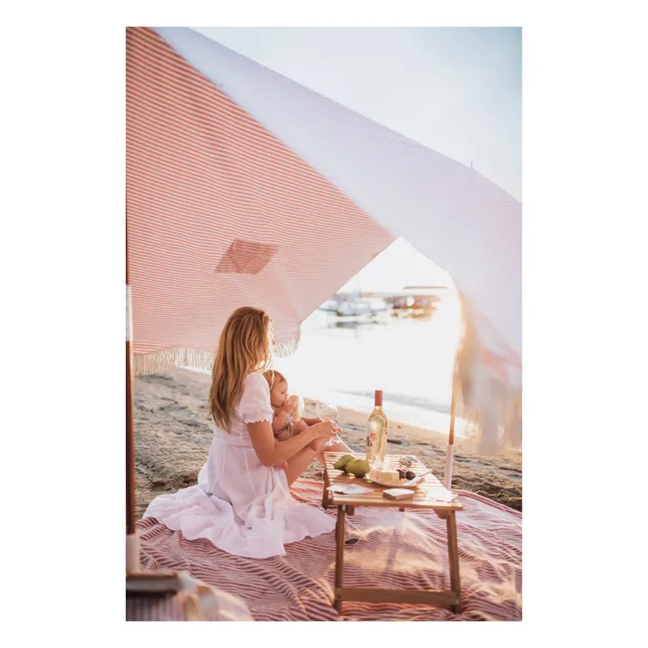 Tente de plage frangé Premium | Rose- Image produit n°2