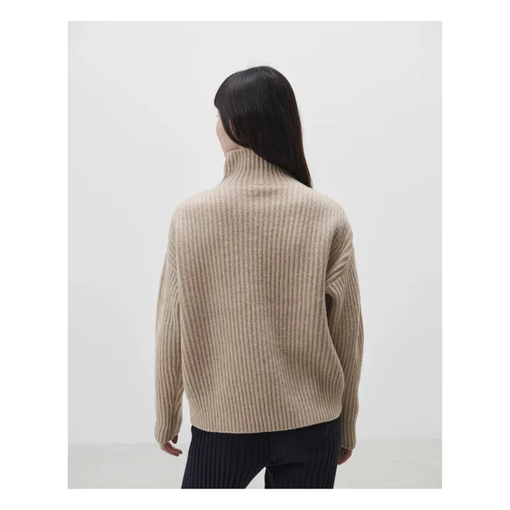 Maglione a collo alto in lana d'agnello - Collezione Donna  | Ecru- Immagine del prodotto n°4