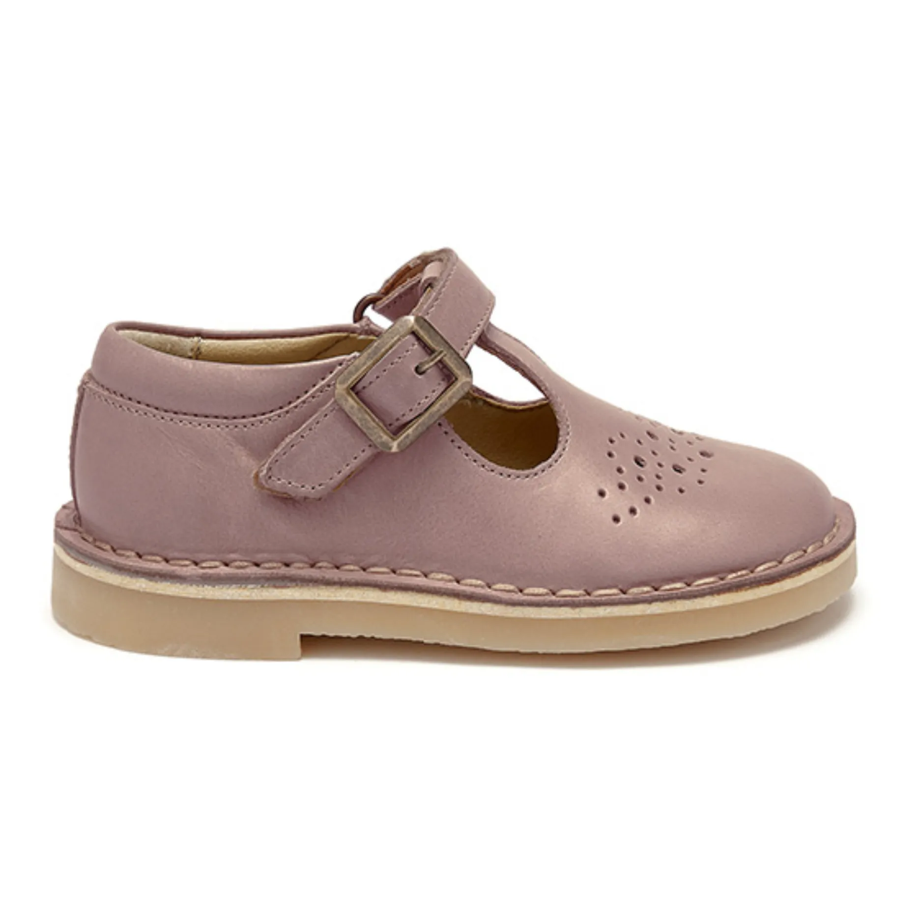 Young Soles Pale Pink Penny Velcro T-Bar School Schoes