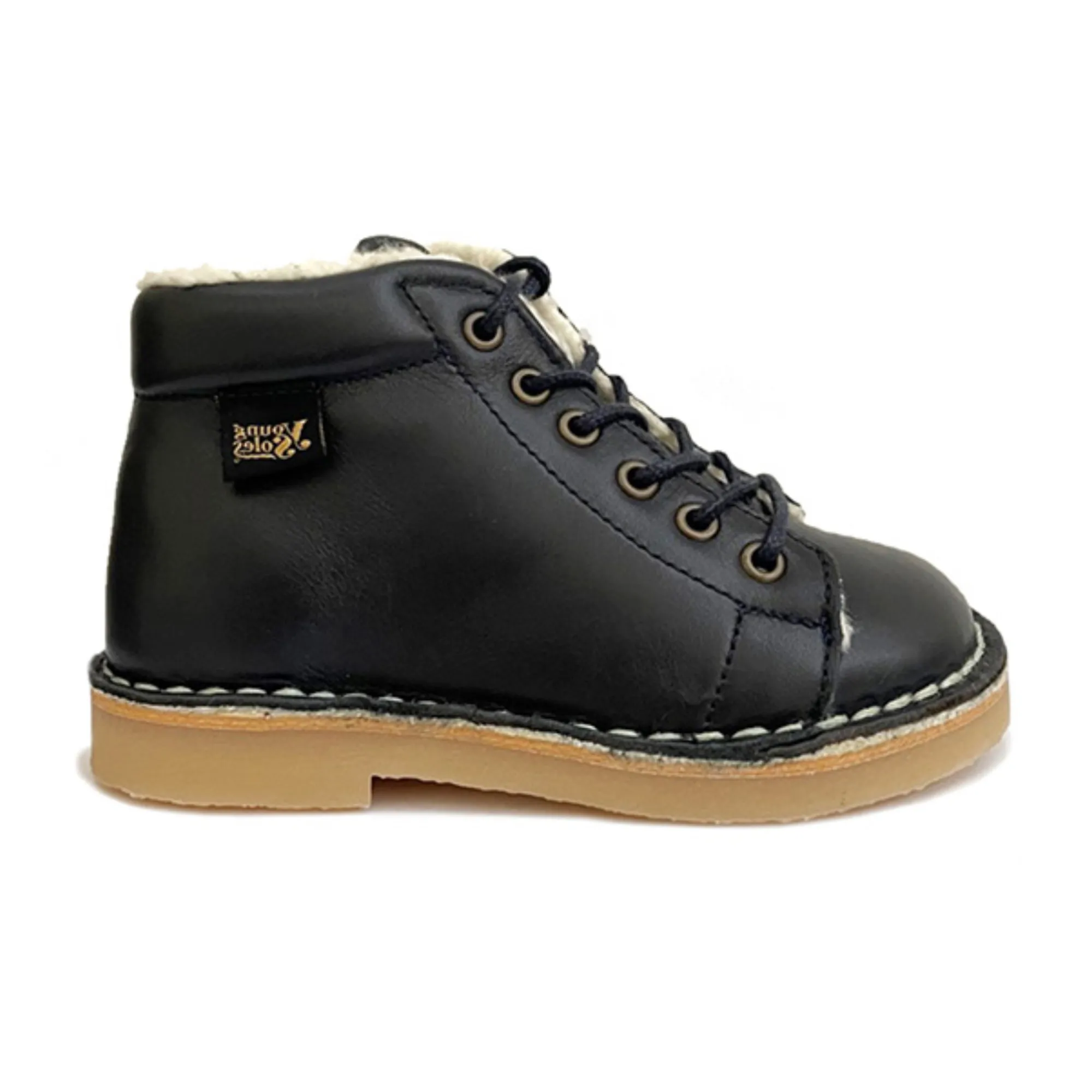 Young Soles Navy Blue Fletcher Fleece-Lined Boots