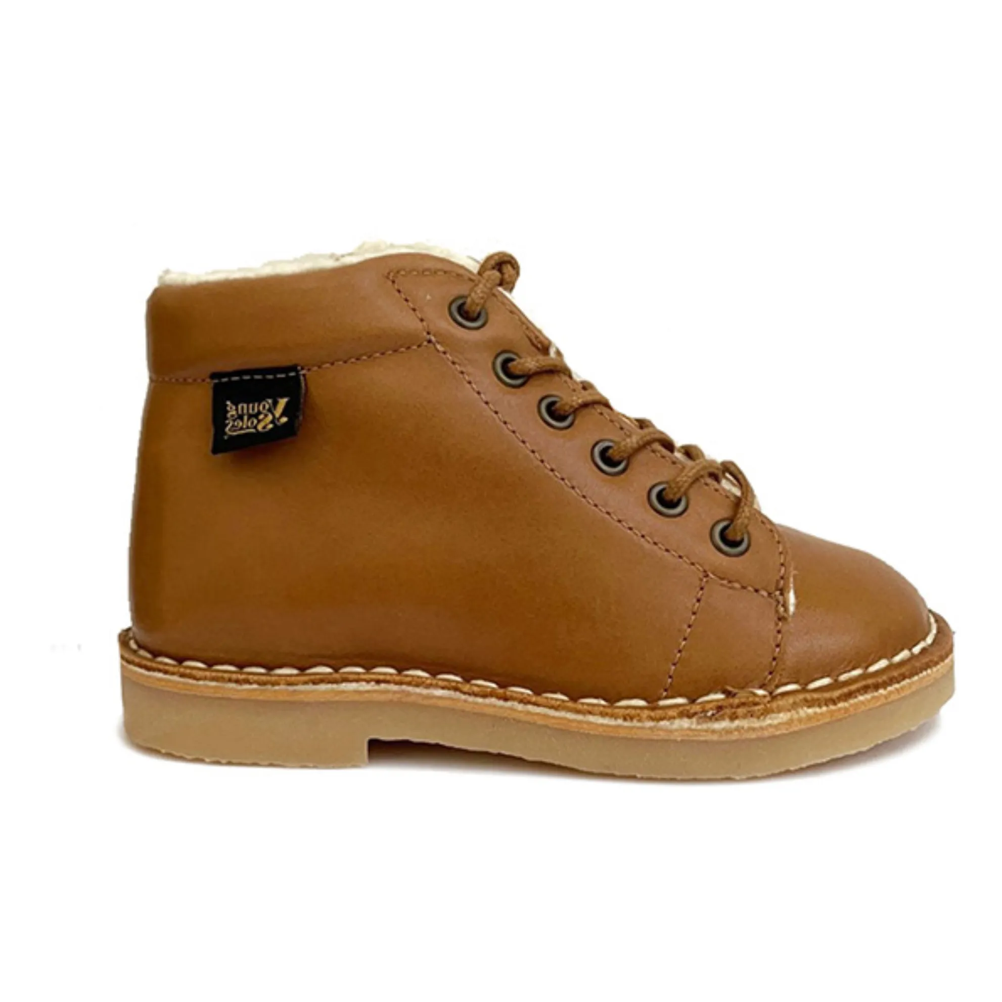 Young Soles Camel Fletcher Fleece-Lined Boots