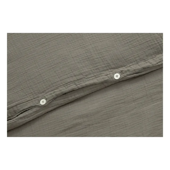 Bettdeckenbezug Géranium aus Baumwollmusselin | Khaki- Produktbild Nr. 2