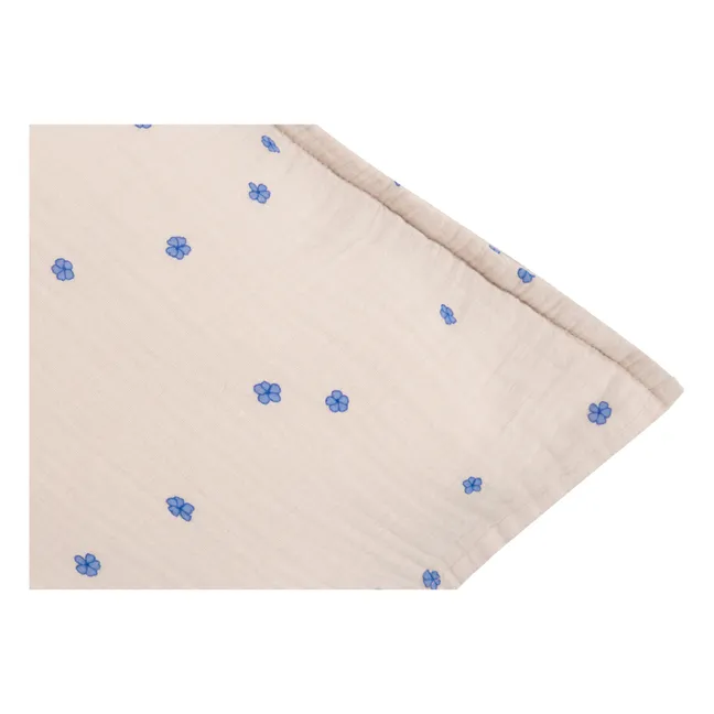 Funda de almohada con puntitos azules de muselina de algodón | Azul