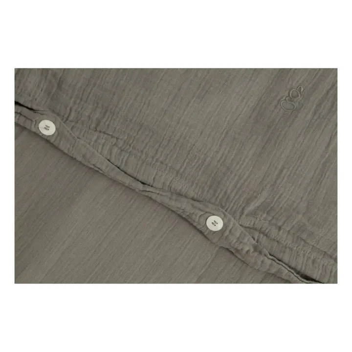 Geranium Cotton Muslin Bedding Set | Khaki- Product image n°1