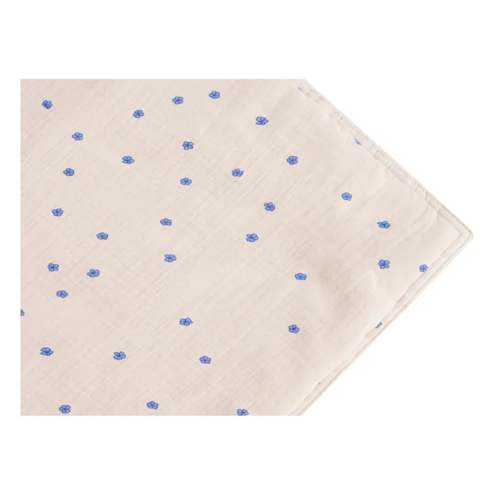 Couverture matelassée Bleu en mousseline de coton 100x140 cm | Bleu- Image produit n°1