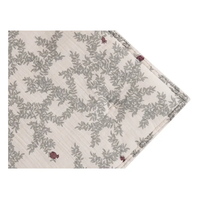 Pomegranate Cotton Muslin Quilted Blanket - 100 x 140 cm | Beige