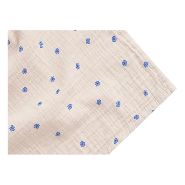 Couverture légère Bleu en mousseline de coton 110x110 cm | Bleu