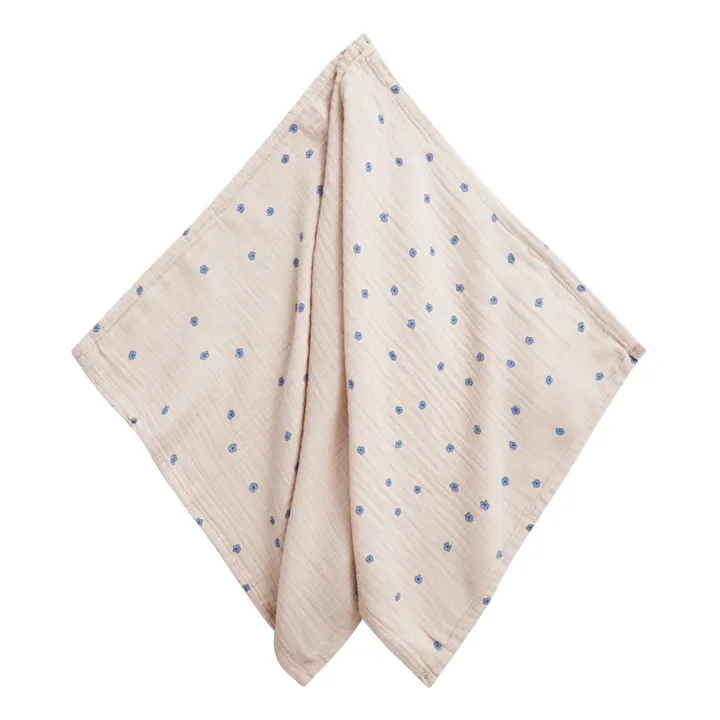 Mantas de muselina de algodón con puntitos azules - Juego de 3 | Azul- Imagen del producto n°1