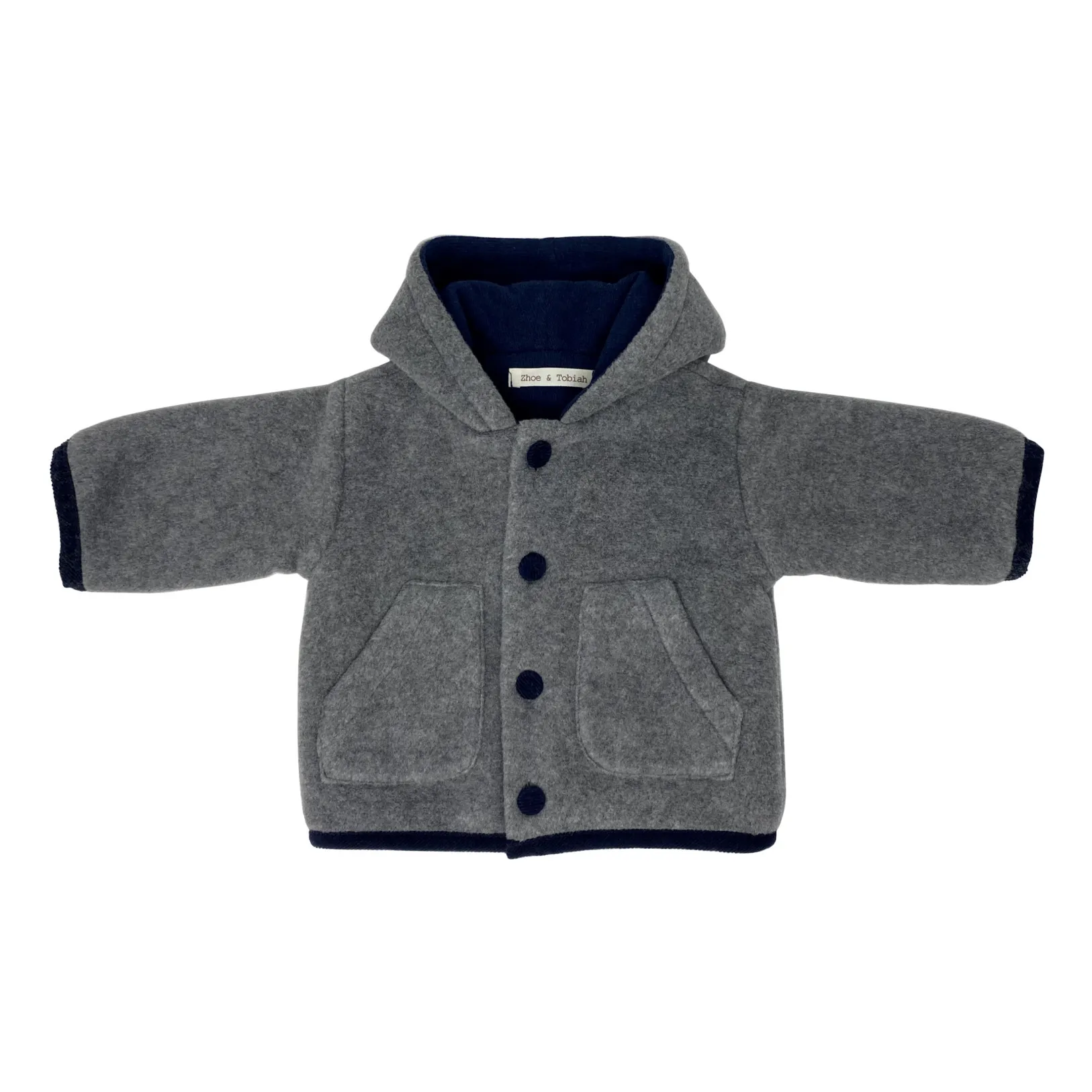 Zhoe & Tobiah Heather Grey Lined Polar Fleece Coat