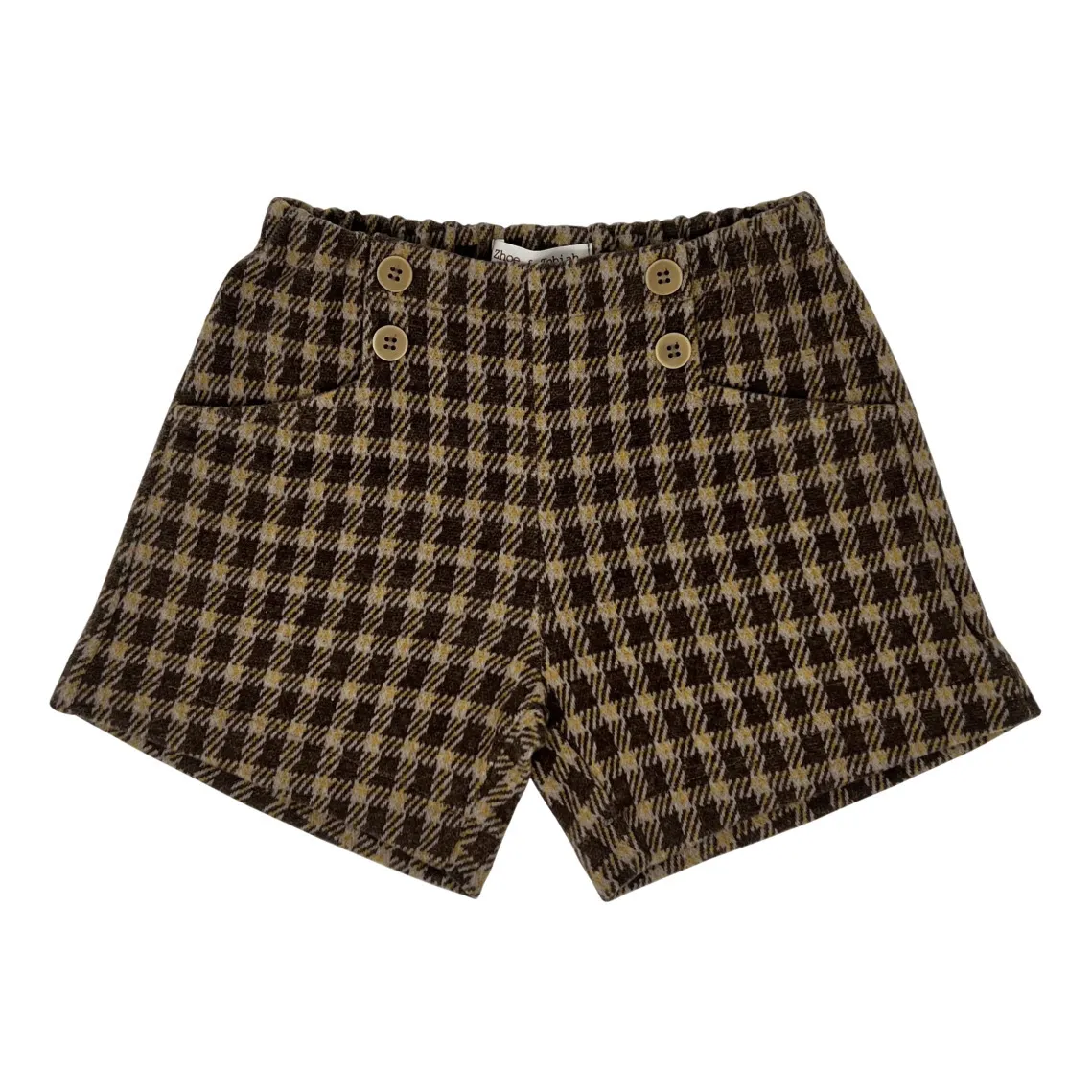 Zhoe & Tobiah Beige Checked Shorts
