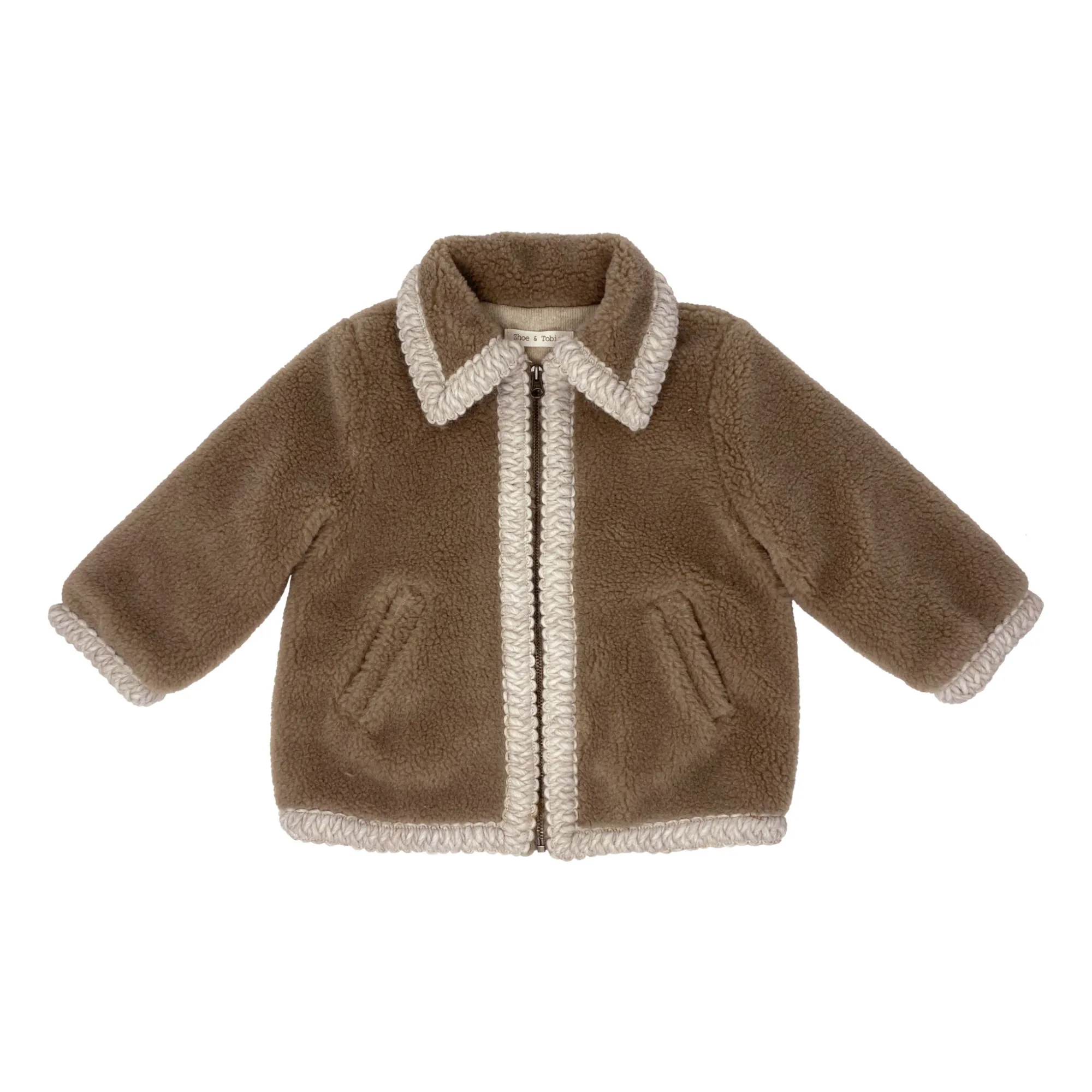 Zhoe & Tobiah Taupe Brown Faux Fur Coat