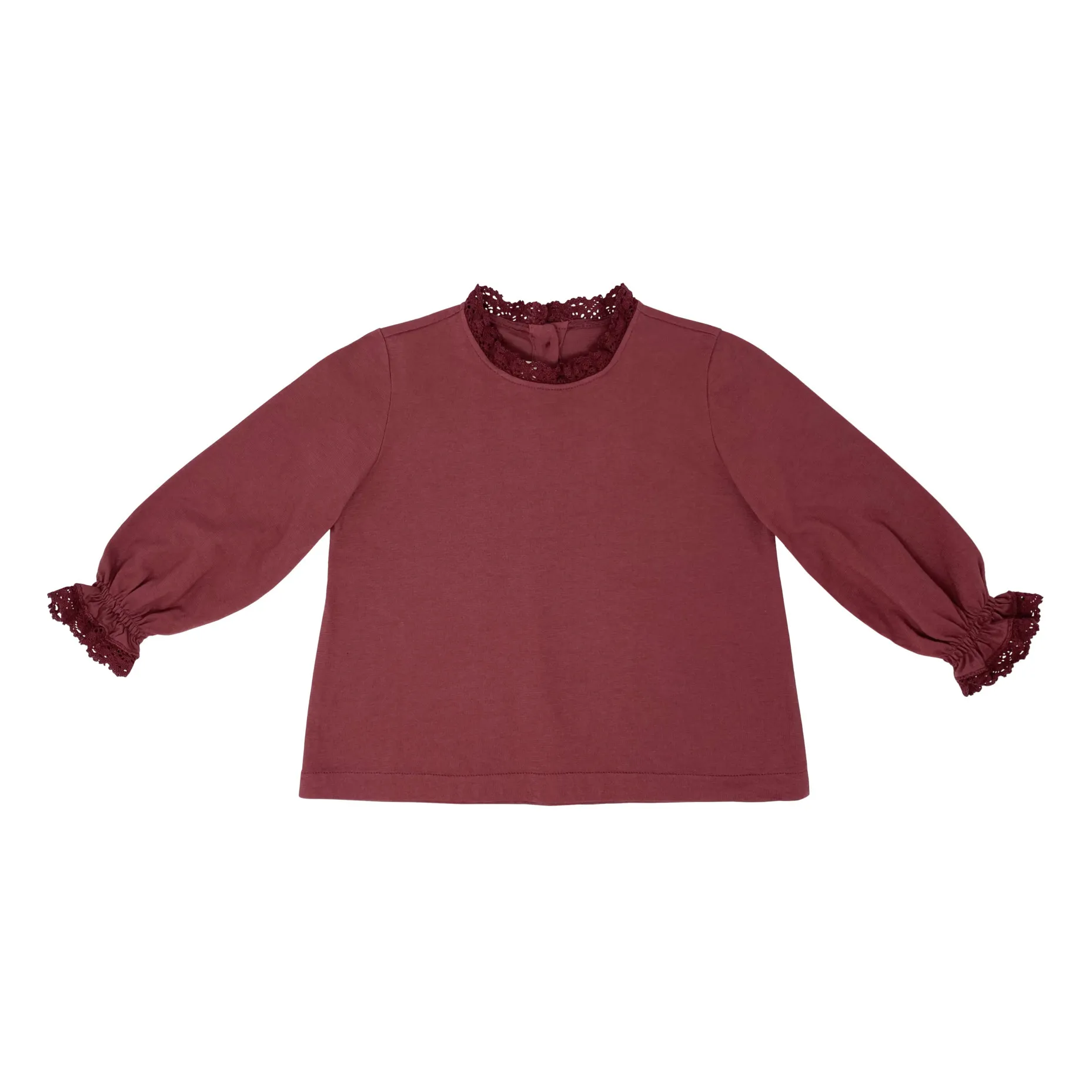 Zhoe & Tobiah Pink Lace Collar T-Shirt