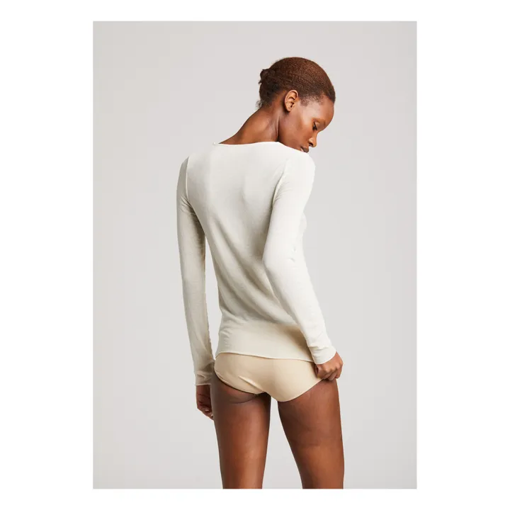 Camiseta de lana Agnete | Crudo- Imagen del producto n°2