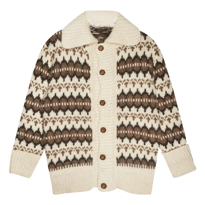 Cardigan Laine Recyclée Theo | Beige- Image produit n°0