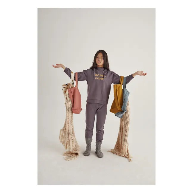 Hoodie Logo Flock | Prune