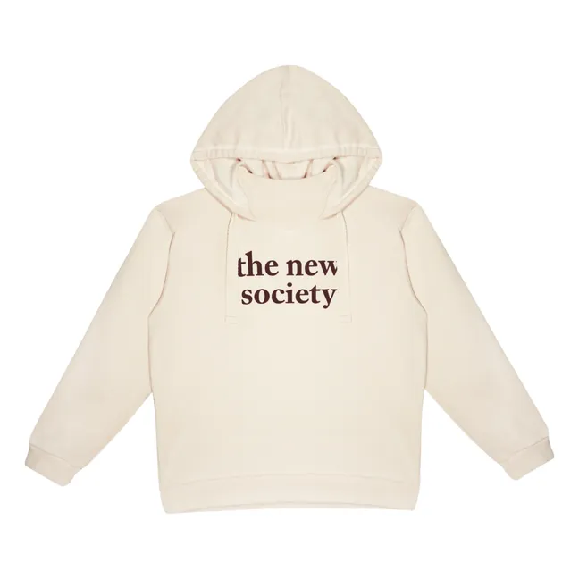 Hoodie Logo Flock | Ecru