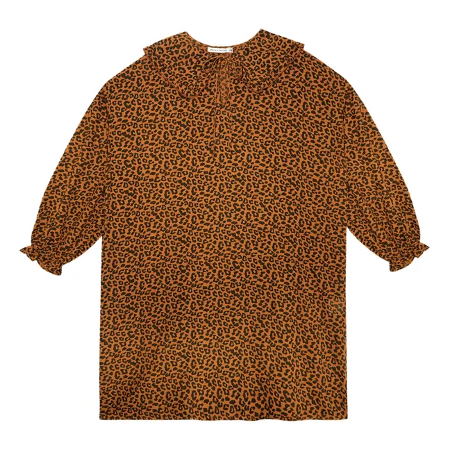 Robe Coton Bio Léopard Federica | Camel