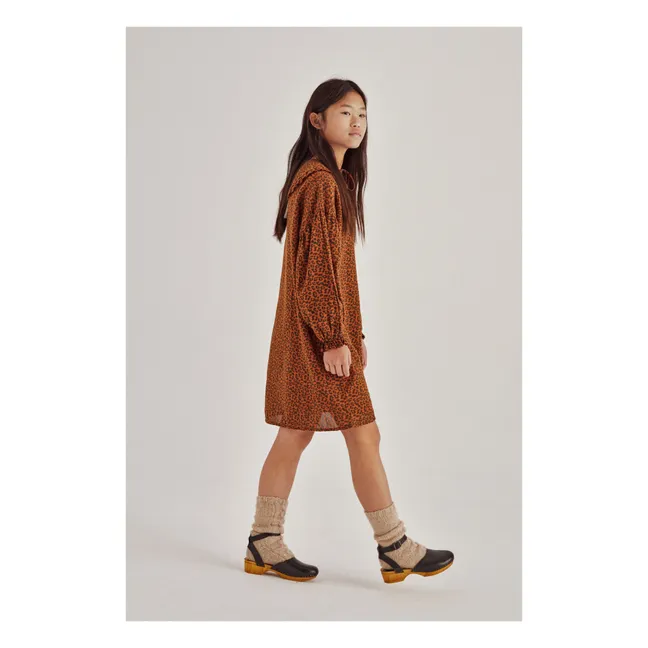 Robe Coton Bio Léopard Federica | Camel