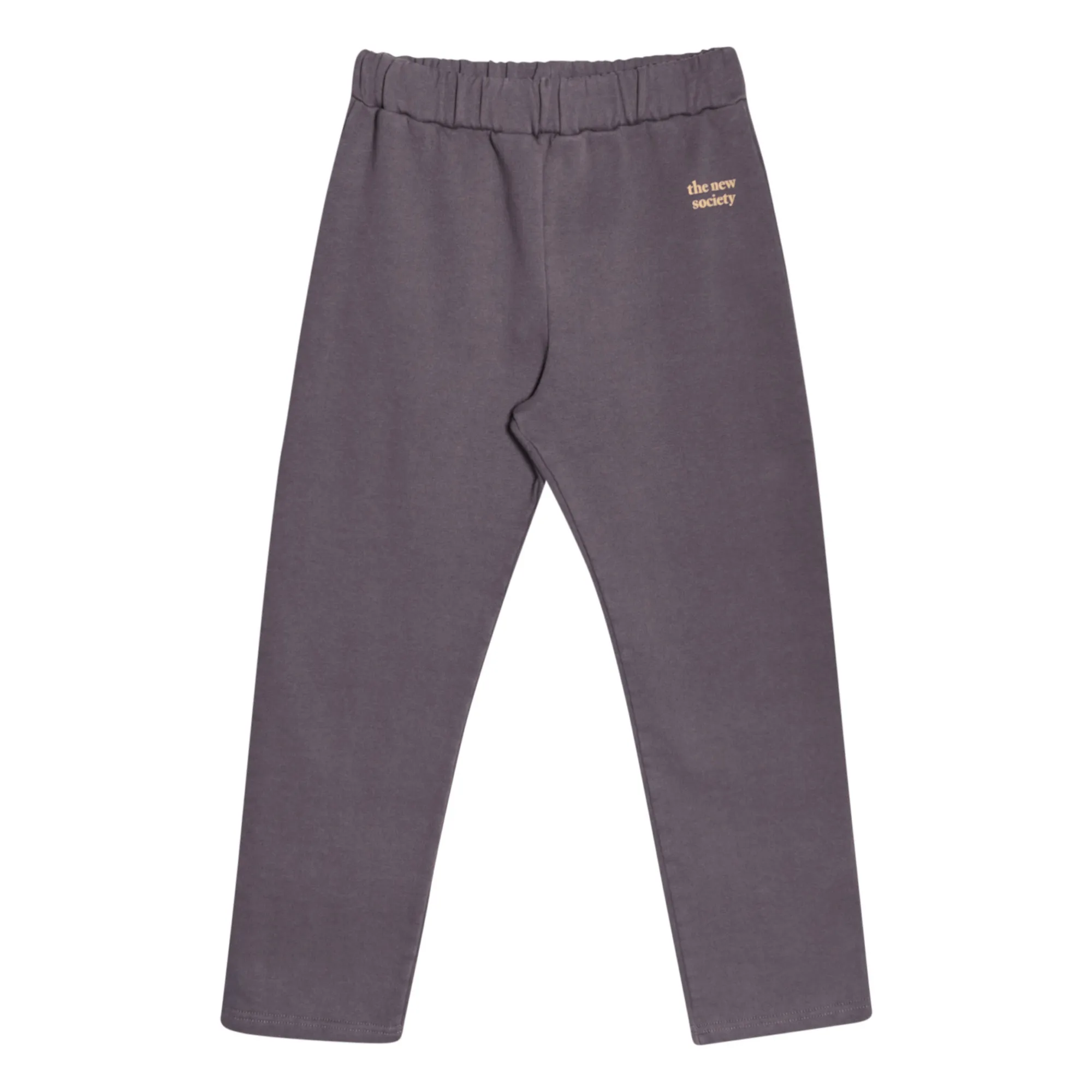 The New Society Plum Flock Organic Cotton Logo Joggers