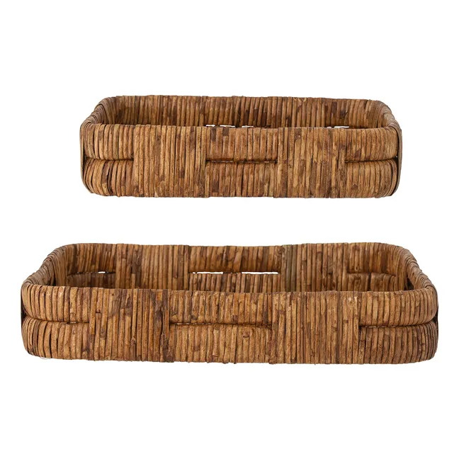 Plateaux Diann en rotin - Set de 2 | Brun