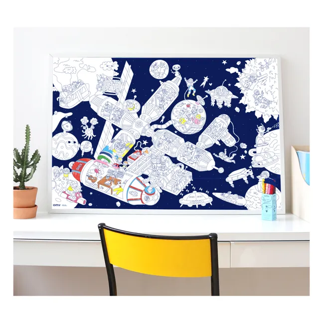 Giant Colouring Poster & Stickers - Space Station
