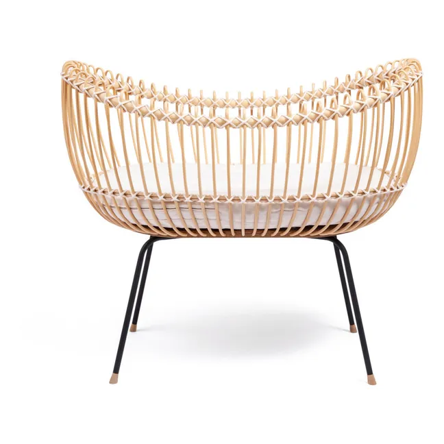 Wiege Lola aus Rattan - Baumwoll-Links