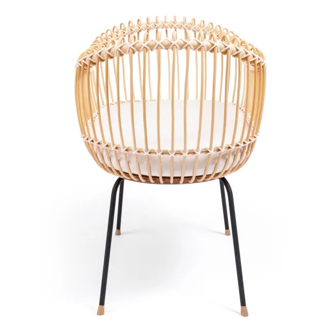 Wiege Lola aus Rattan - Baumwoll-Links