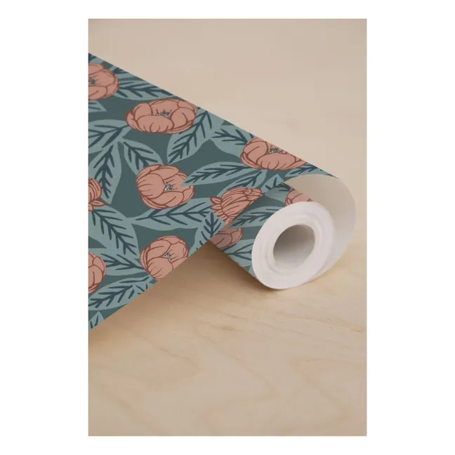 Rouleau de papier-peint Simone | Vert canard