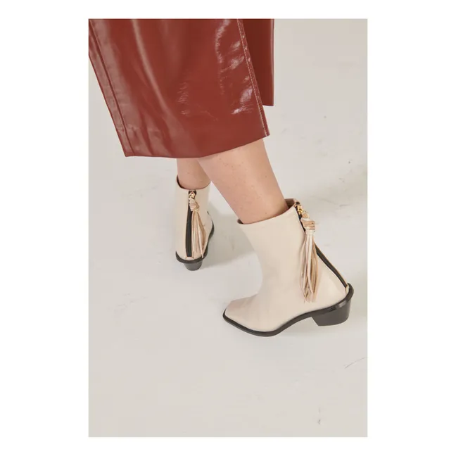 Botas de piel | Crema