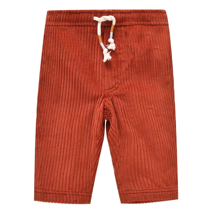 Abel Corduroy Baby Trousers | Rust- Product image n°0