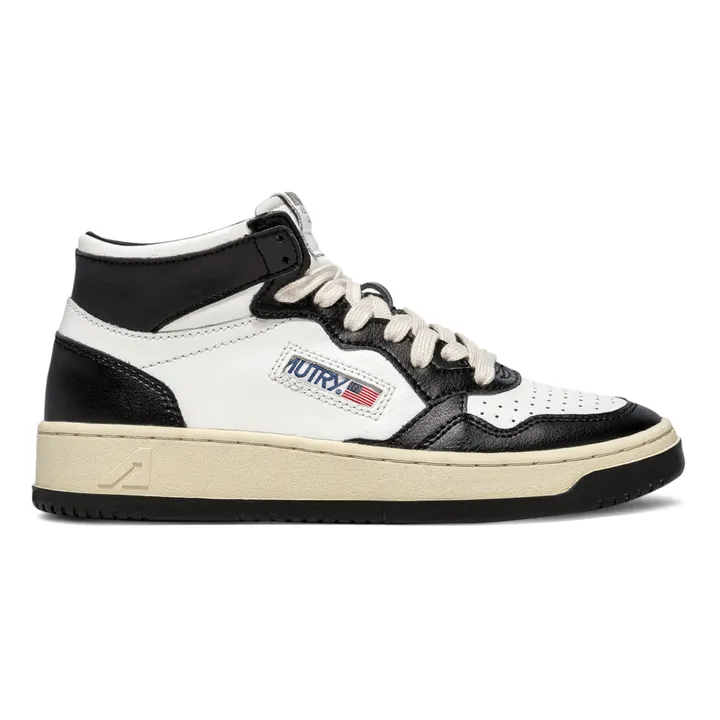 Autry - Medalist Mid-Top Leather Two-Tone Sneakers - Black