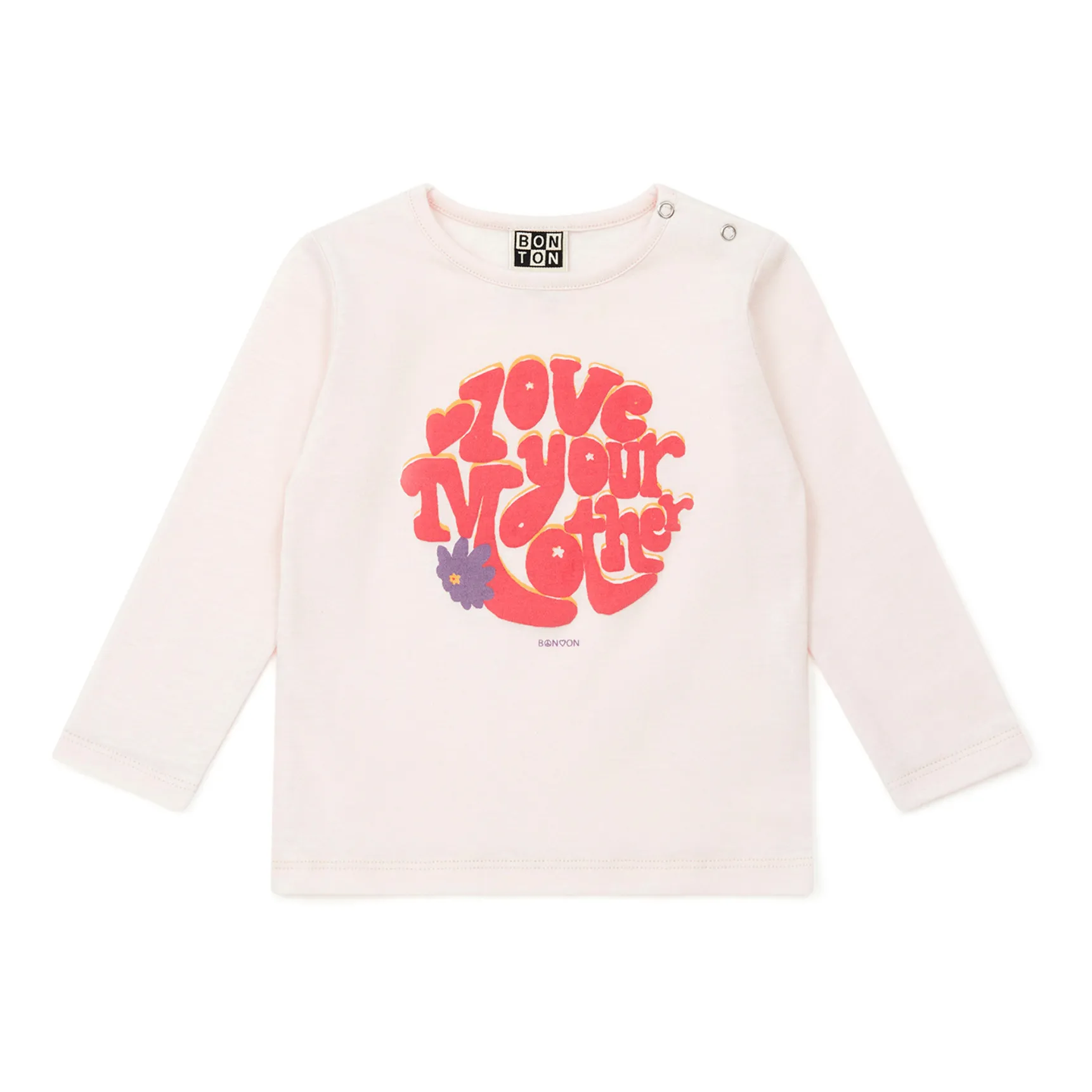 Bonton Pale Pink Organic Cotton ‘Mother’ Baby T-Shirt