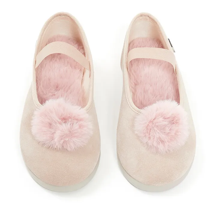 Pia Fur-Lined Suede Booties | Pale pink- Product image n°2