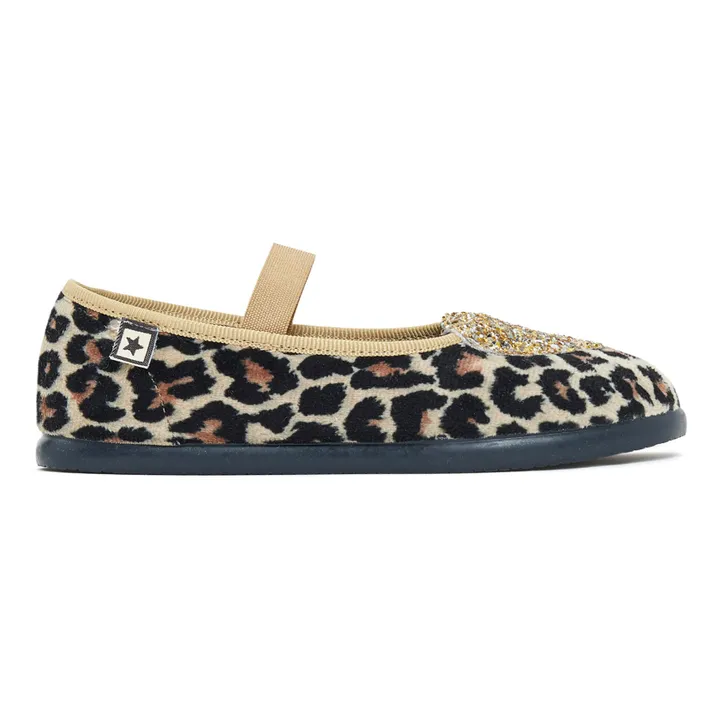 Zapatos de terciopelo y leopardo Sarra | Camel- Imagen del producto n°0