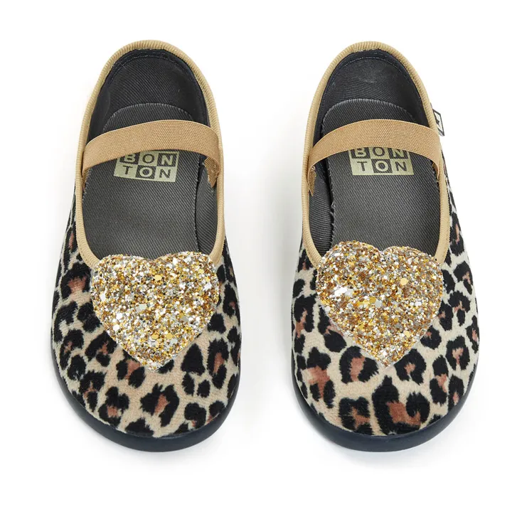 Zapatos de terciopelo y leopardo Sarra | Camel- Imagen del producto n°2