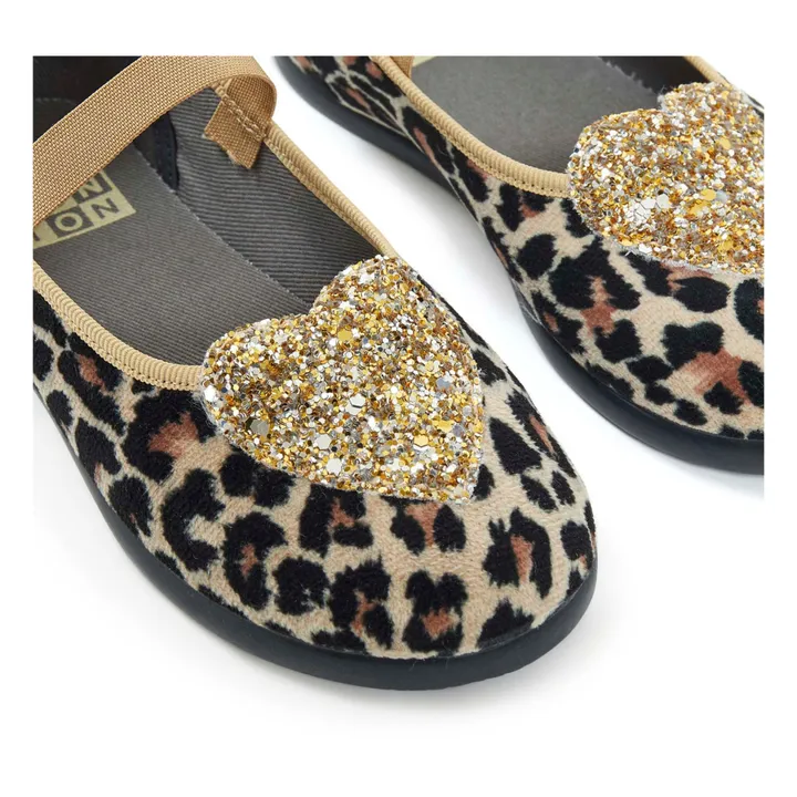 Zapatos de terciopelo y leopardo Sarra | Camel- Imagen del producto n°3