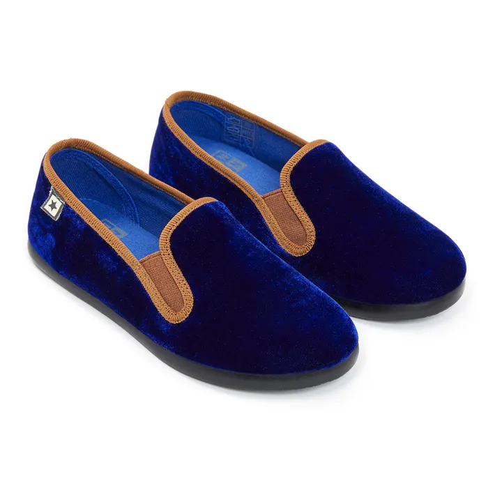 Zapatos de terciopelo John | Azul Marino- Imagen del producto n°1