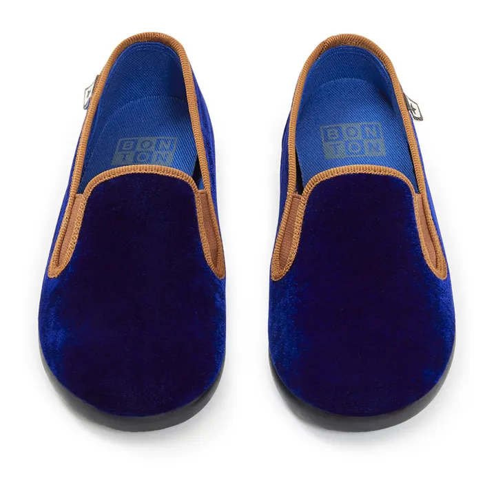 Zapatos de terciopelo John | Azul Marino- Imagen del producto n°2
