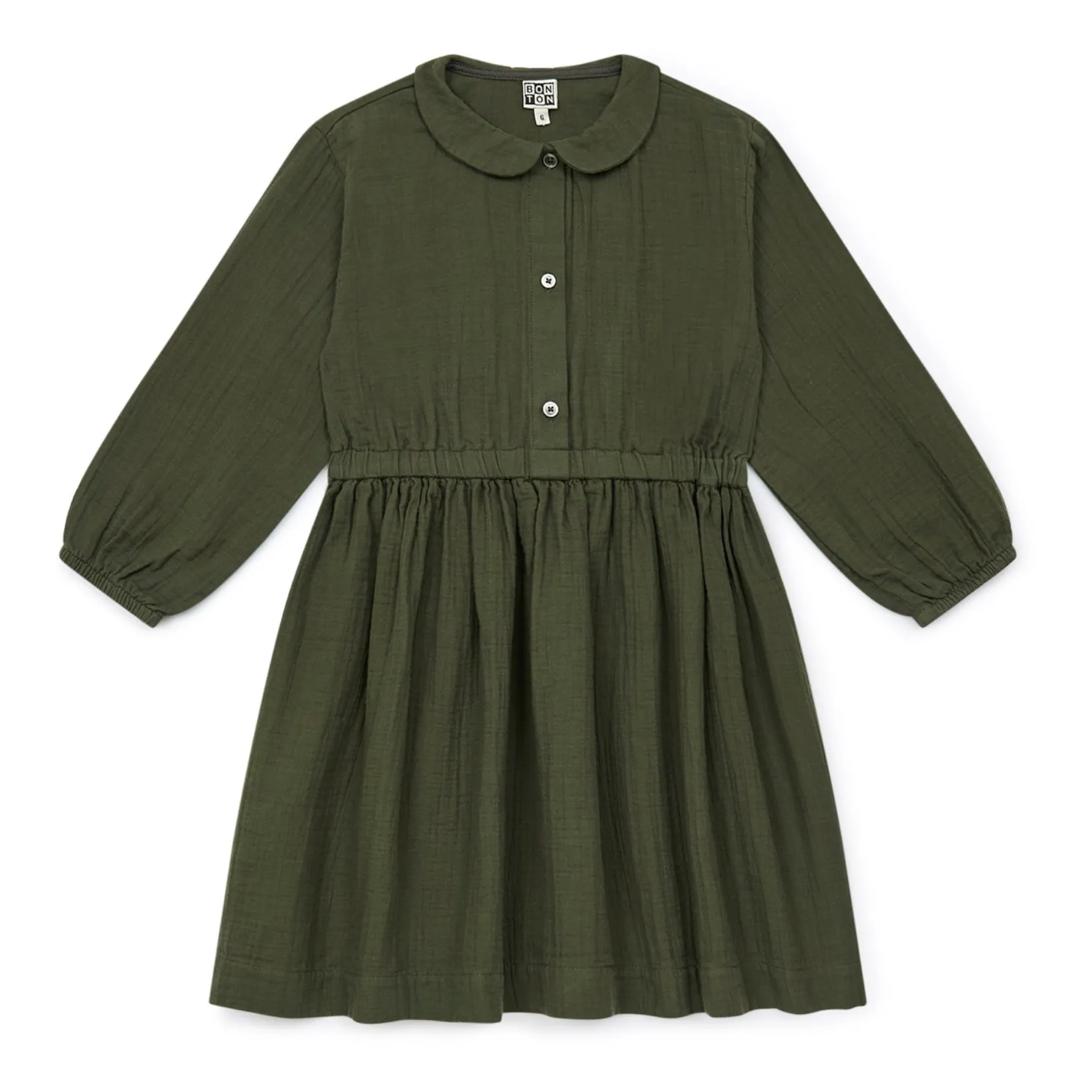 Robe Gaze de Coton Bio | Vert kaki- Image produit n°0