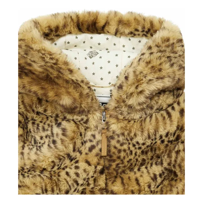 Abrigo de piel de leopardo Foxy | Beige